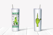 Load image into Gallery viewer, Grinch Don&#39;t Touch my Coffee with Finger Tumbler
